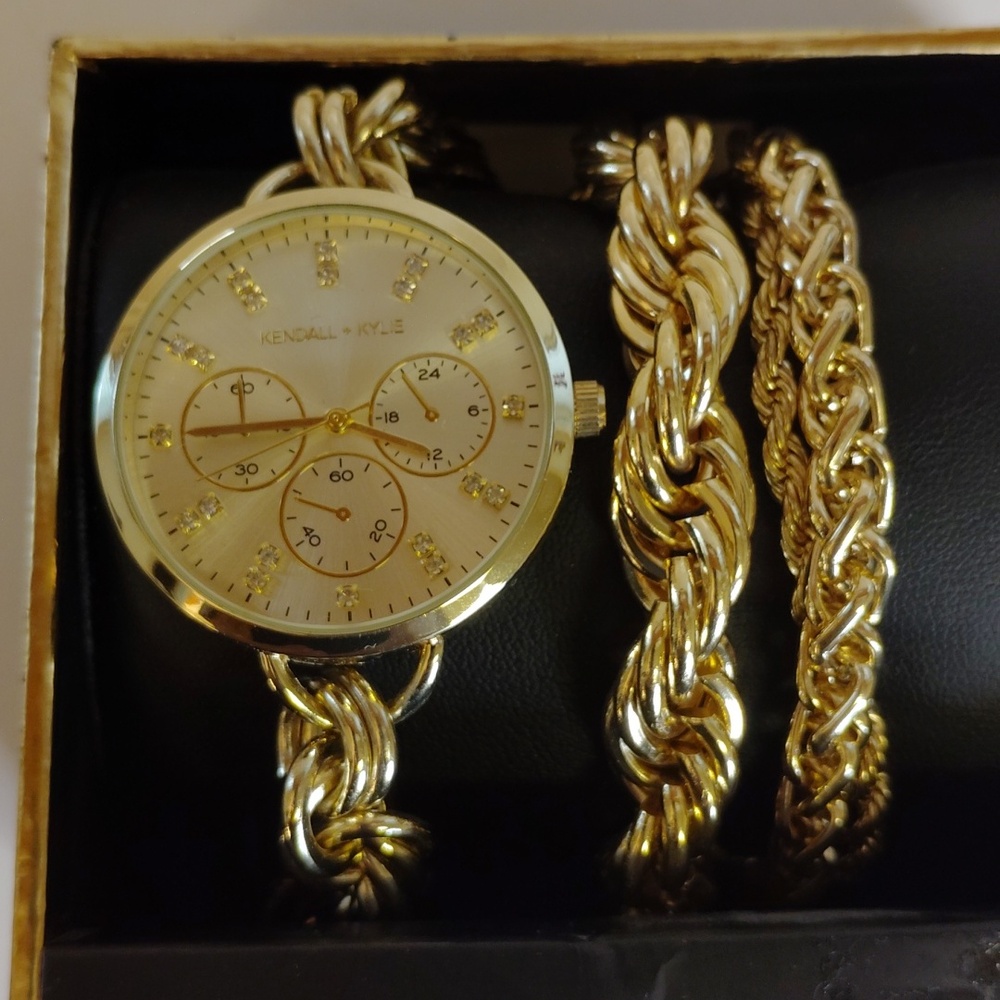 Kendall + Kylie Goldtone Watch and Bracelet Set - Picture 3 of 8